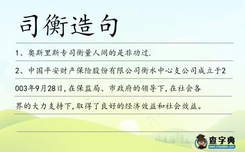 司衡造句