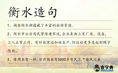 衡水造句