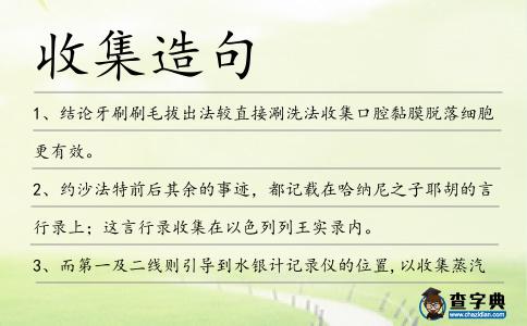 收集造句