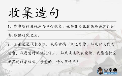 收集造句