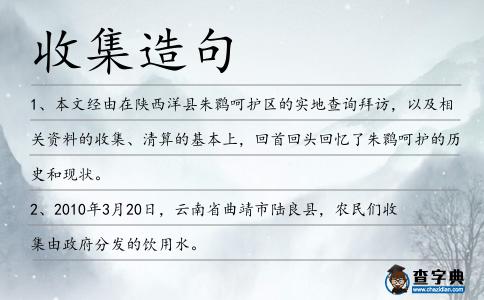 收集造句