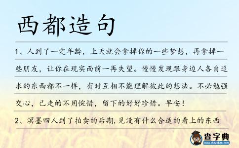 西都造句