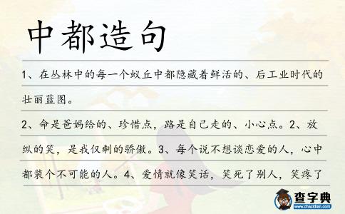 中都造句
