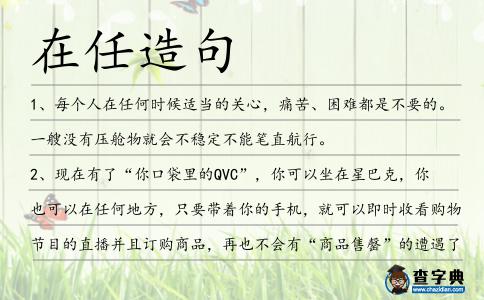 在任造句