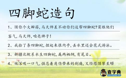 四腳蛇造句