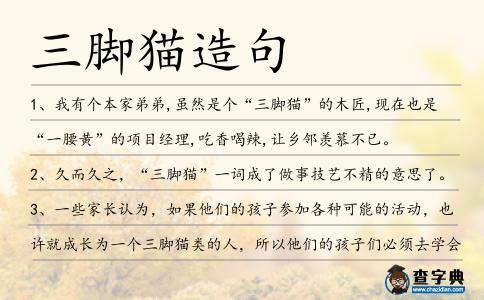 三腳貓造句