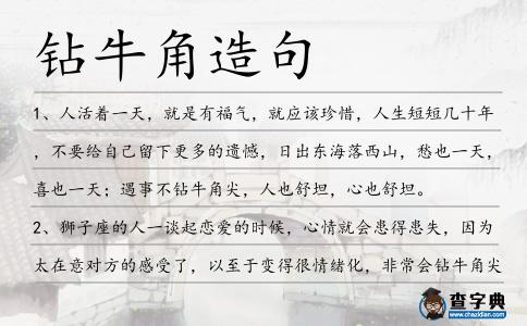 鉆牛角造句