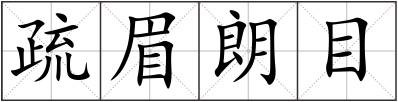 疏眉朗目